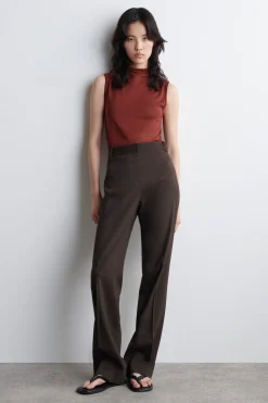 DRAPIERTES TANKTOP MIT ROLLKRAGEN