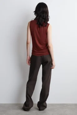 DRAPIERTES TANKTOP MIT ROLLKRAGEN