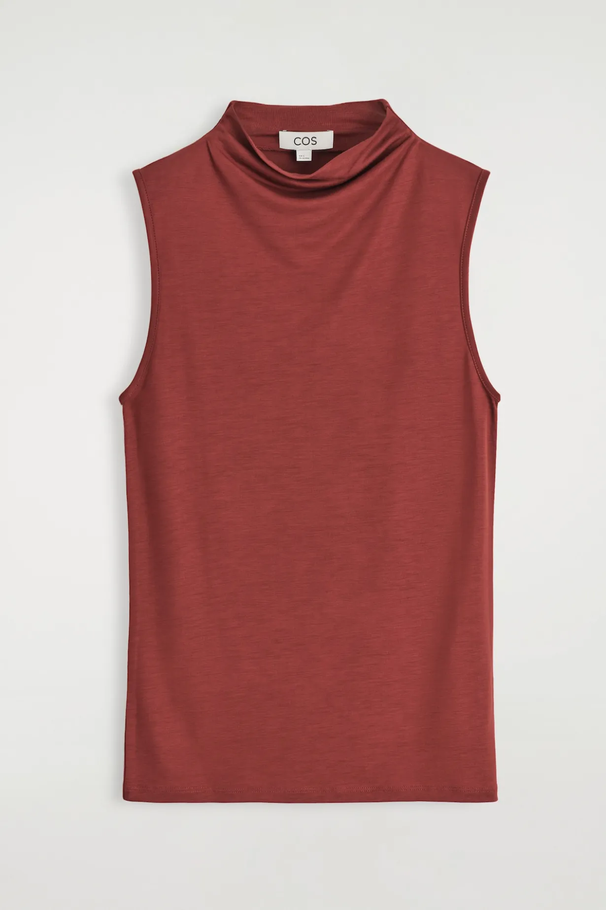 DRAPIERTES TANKTOP MIT ROLLKRAGEN