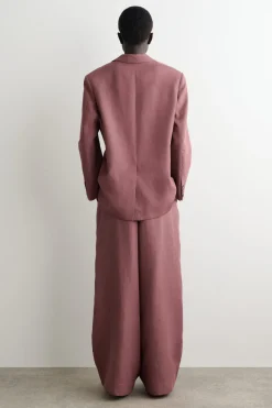 EINREIHIGER BLAZER AUS LEINEN-MIX