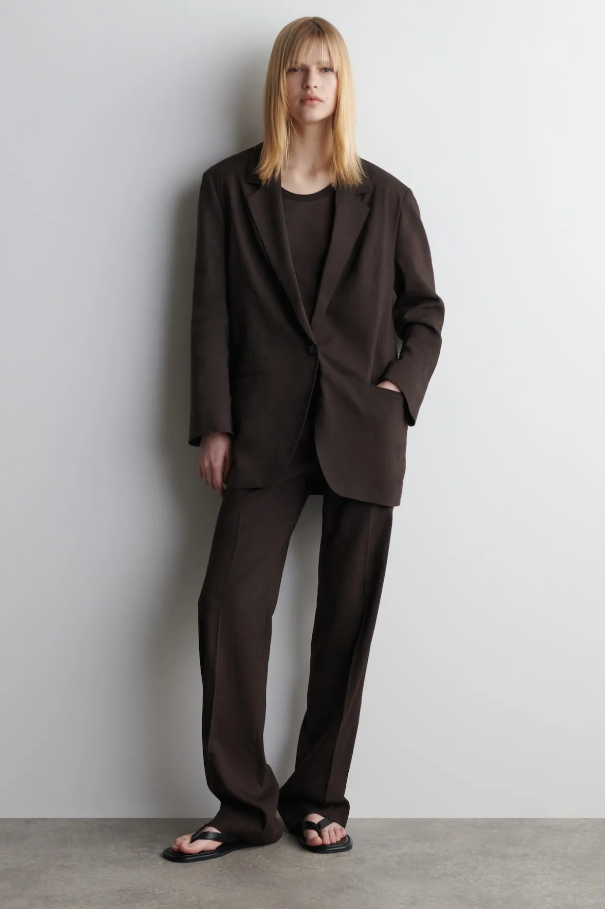 EINREIHIGER BLAZER AUS LEINEN
