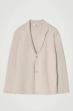 EINREIHIGER GESTRICKTER BLAZER AUS LEINEN