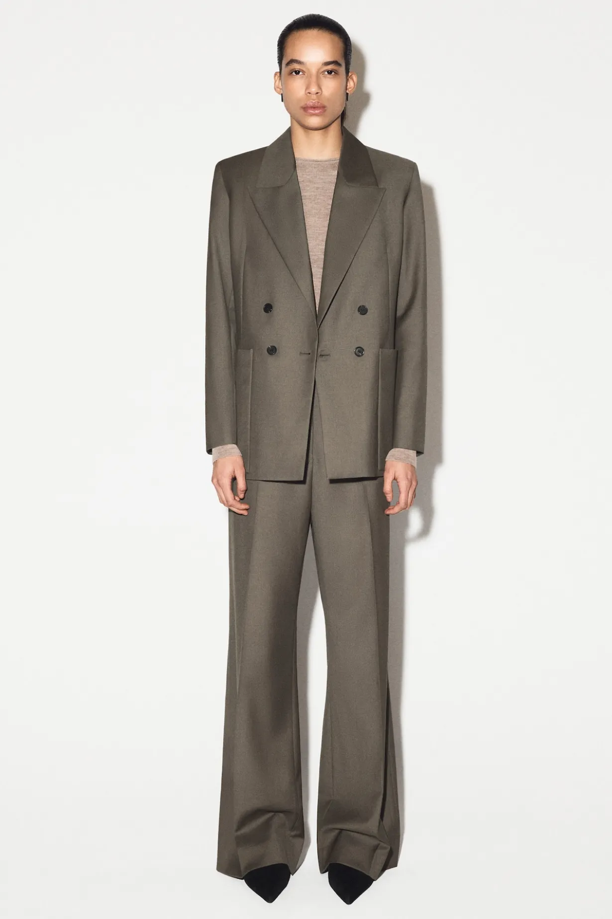ELEGANTE BOOTCUT-HOSE AUS WOLL-TWILL