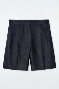 ELEGANTE LEINENSHORTS MIT ELASTISCHEM BUND