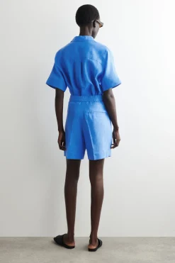 ELEGANTE LEINENSHORTS MIT ELASTISCHEM BUND