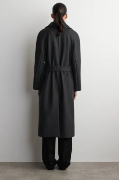 ELEGANTER MANTEL AUS WOLL-TWILL MIT GÜRTEL