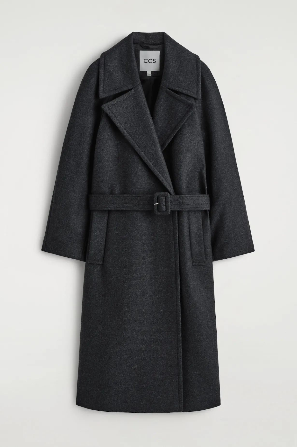 ELEGANTER MANTEL AUS WOLL-TWILL MIT GÜRTEL
