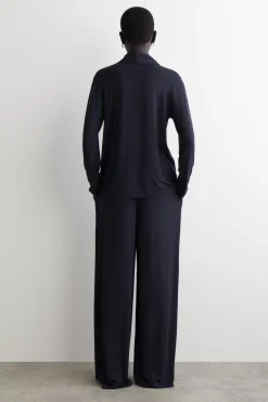FLIESSENDE JERSEYHOSE MIT WEITEM BEIN