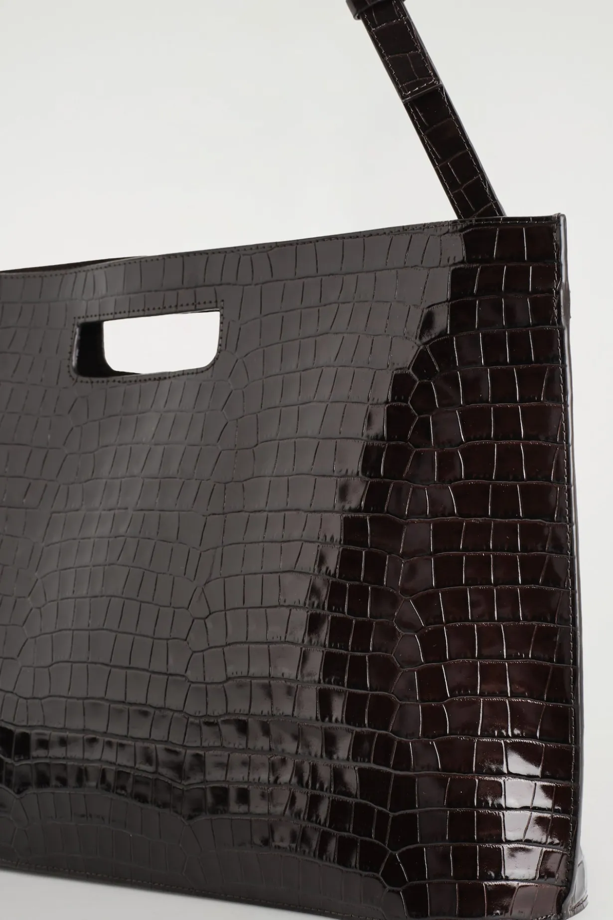 FOLIO OVERSIZED-TASCHE - LEDER IN KROKODILOPTIK