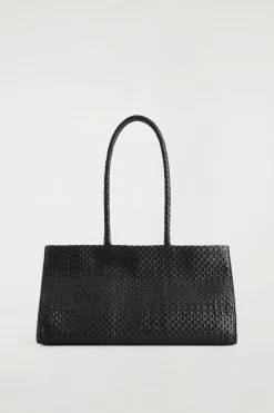 GALLERY HANDGEFLOCHTENE TOTE BAG - LEDER
