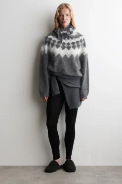 GEBÜRSTETER KASCHMIRSCHAL MIT FAIR-ISLE-MUSTER