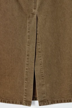 GERADE GESCHNITTENER MIDIROCK AUS DENIM