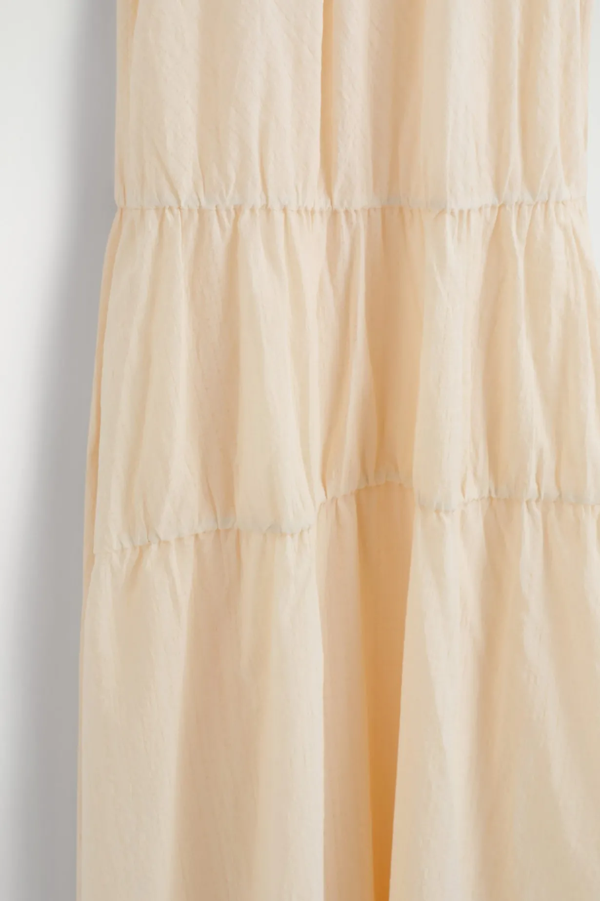 GERAFFTES, GESTUFTES MAXIKLEID AUS BAUMWOLLE
