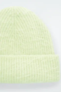 GERIPPTE BEANIE AUS MOHAIR