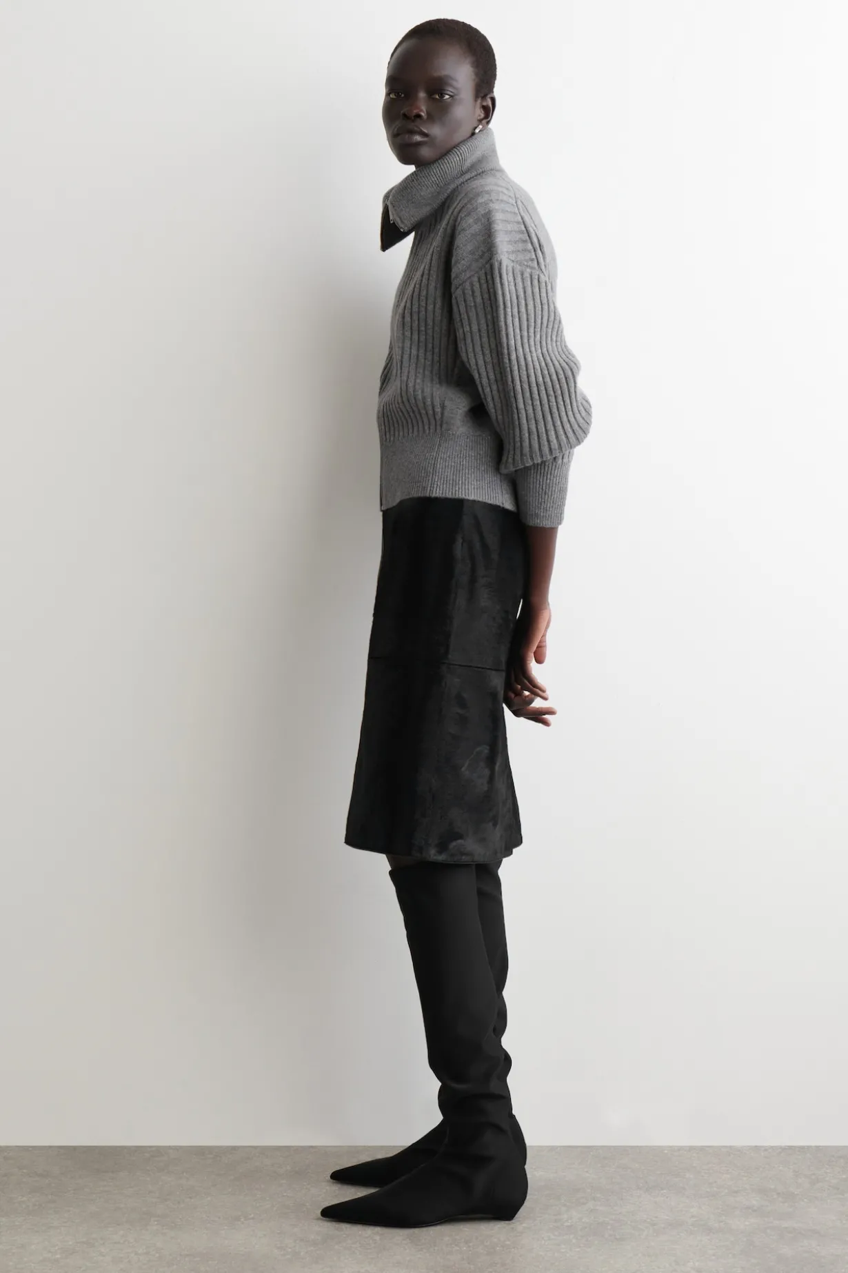 GERIPPTE JACKE AUS MERINOWOLLE