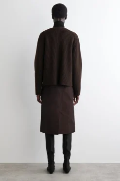 GERIPPTE UTILITY-STRICKJACKE AUS MERINOWOLLE