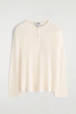 GERIPPTES HENLEY-OBERTEIL AUS WOLLE