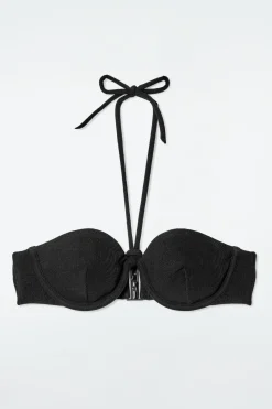 GERIPPTES NECKHOLDER-BIKINIOBERTEIL MIT BÜGELN