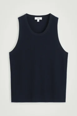 GERIPPTES STRICK-TANKTOP AUS MERINOWOLLE