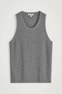 GERIPPTES STRICK-TANKTOP AUS MERINOWOLLE