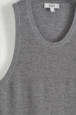 GERIPPTES STRICK-TANKTOP AUS MERINOWOLLE