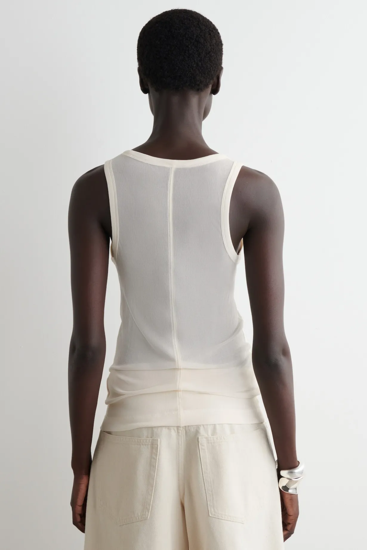 GERIPPTES TANKTOP AUS SEIDE
