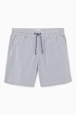 GESTREIFTE BADESHORTS AUS SEERSUCKER