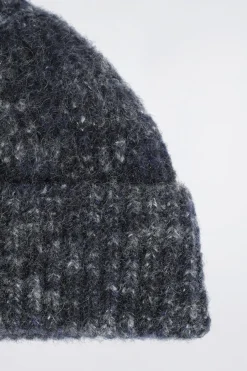 GESTREIFTE BEANIE AUS GEBÜRSTETEM WOLL-MIX