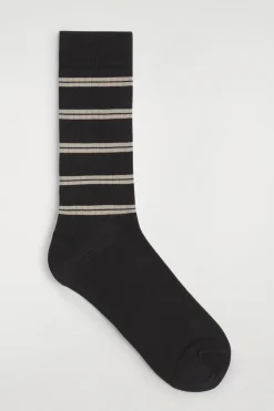 GESTREIFTE GERIPPTE BAUMWOLLSOCKEN