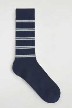 GESTREIFTE GERIPPTE BAUMWOLLSOCKEN
