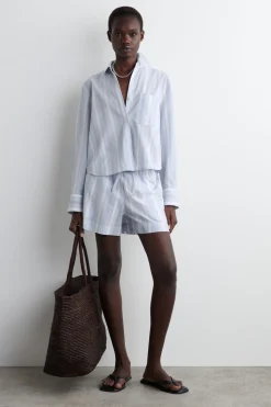 GESTREIFTE SHORTS AUS SEERSUCKER