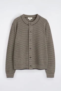 GESTREIFTE STRICKJACKE AUS MERINOWOLLE