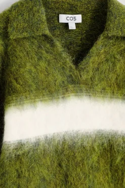 GESTREIFTER POLOPULLOVER AUS MOHAIR-MIX