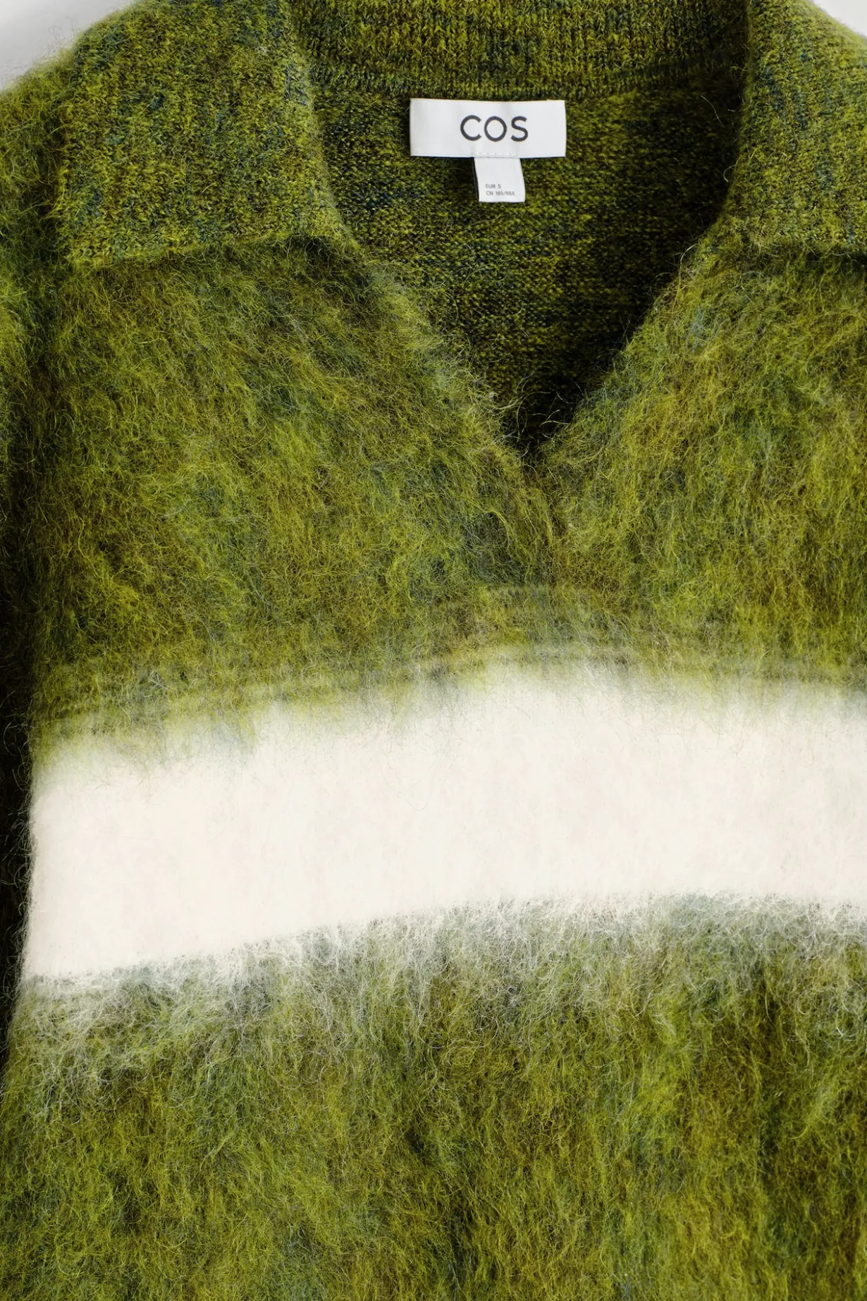GESTREIFTER POLOPULLOVER AUS MOHAIR-MIX