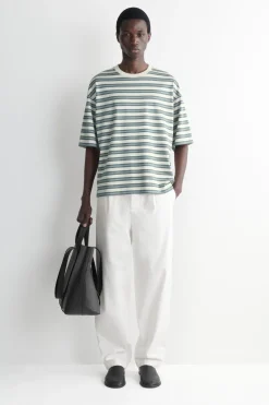 GESTREIFTES OVERSIZED-T-SHIRT AUS BAUMWOLLE