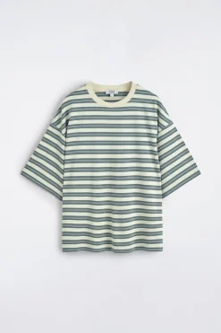 GESTREIFTES OVERSIZED-T-SHIRT AUS BAUMWOLLE