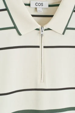 GESTREIFTES POLOSHIRT MIT KURZEM REISSVERSCHLUSS