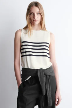 GESTREIFTES STRICK-TANKTOP