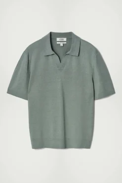 GESTRICKTES POLOSHIRT AUS LEINEN