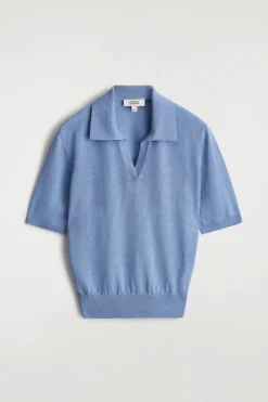 GESTRICKTES POLOSHIRT AUS LEINEN-MERINOWOLL-MIX