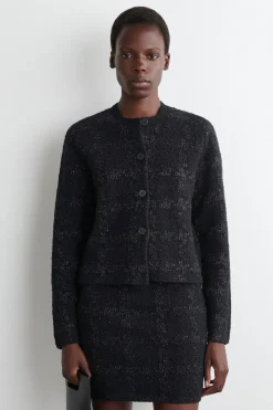 GLITZERNDE BOUCLÉ-STRICKJACKE