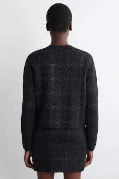 GLITZERNDE BOUCLÉ-STRICKJACKE