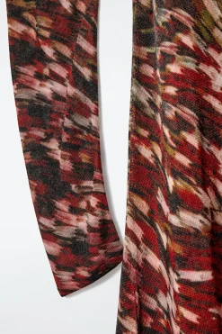 HALBTRANSPARENTES GESTRICKTES MAXIKLEID MIT PRINT