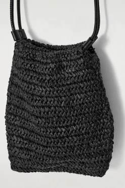 HANDYTASCHE MIT KORDELZUG – STROH