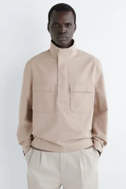 HEMDJACKE AUS BAUMWOLL-TWILL MIT REISSVERSCHLUSS