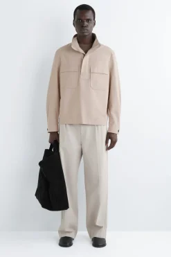 HEMDJACKE AUS BAUMWOLL-TWILL MIT REISSVERSCHLUSS