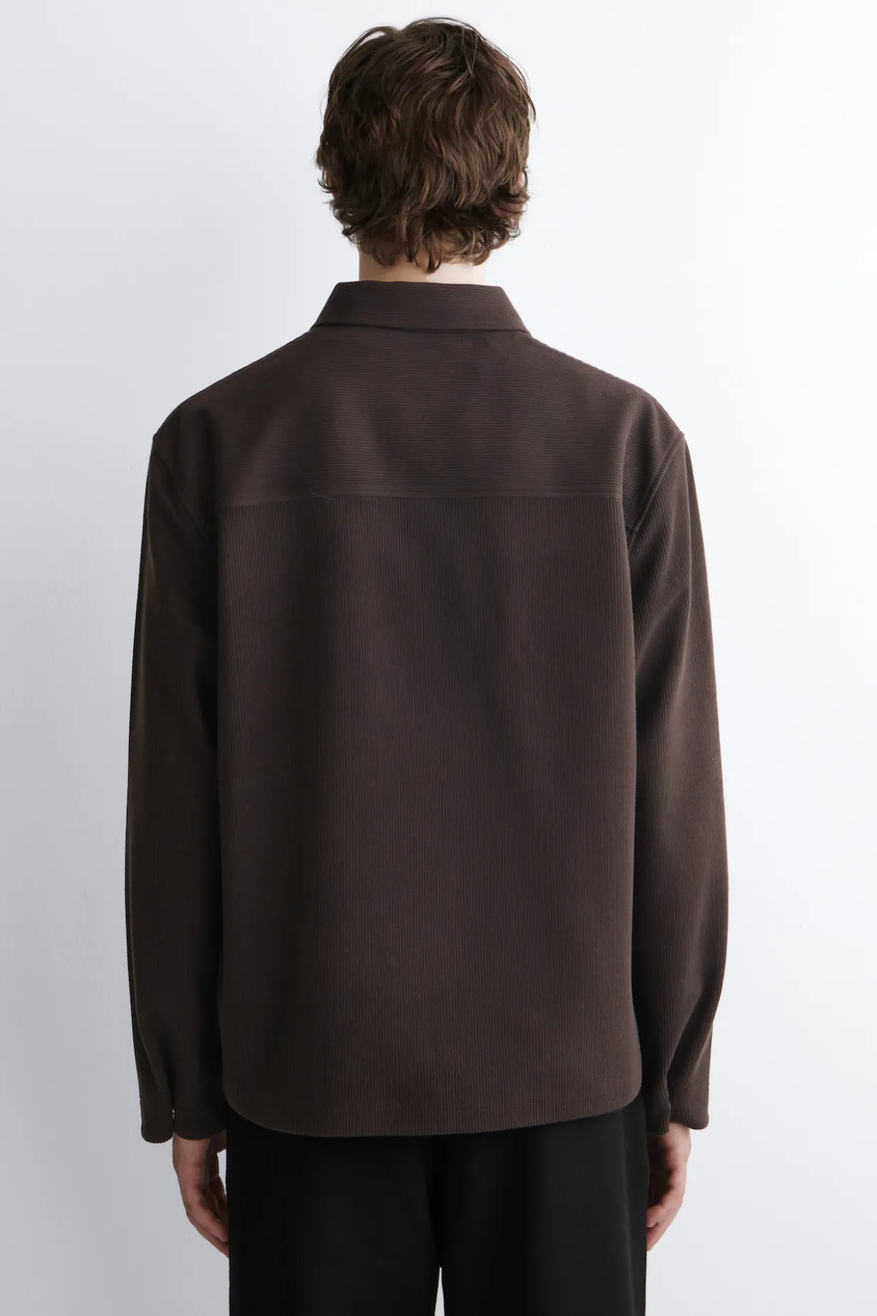 HEMDJACKE AUS CORD-JERSEY MIT REISSVERSCHLUSS