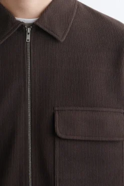 HEMDJACKE AUS CORD-JERSEY MIT REISSVERSCHLUSS