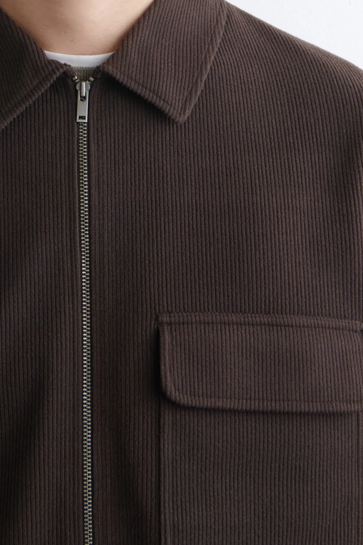 HEMDJACKE AUS CORD-JERSEY MIT REISSVERSCHLUSS