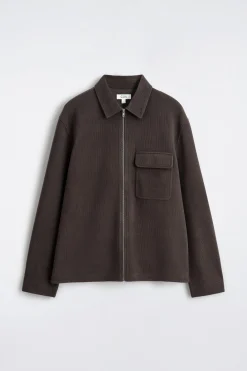 HEMDJACKE AUS CORD-JERSEY MIT REISSVERSCHLUSS